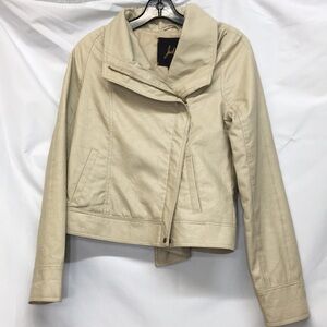 Jack. Women’s Faux Leather Biker Jacket Tan Size Small Like-NEW